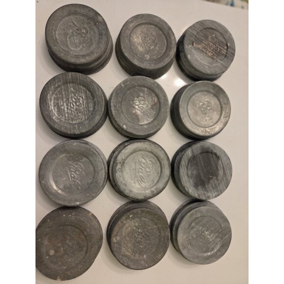 12 Zinc BALL Canning Jar Lids with Milk Glass Inserts Regular Mouth - Picture 1 of 11